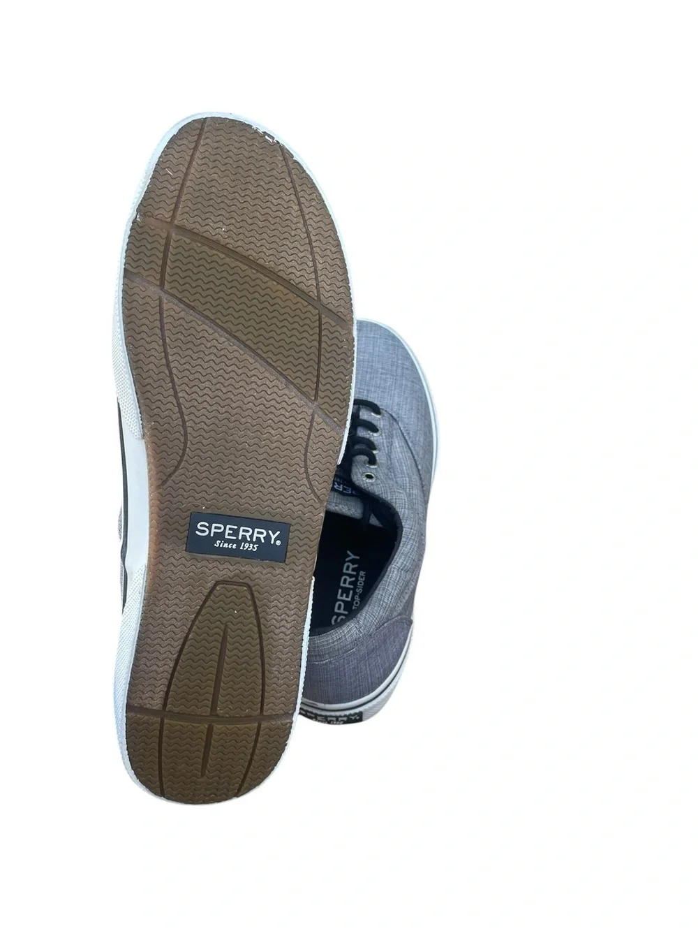 Sperry Men’s Canvas Low Top Sneaker, Size 11.5, Black/White, EUC